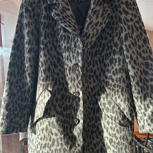 Lucky Brand Black and Gray car coat Jacket large